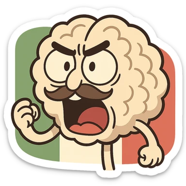 Tung Tung sahur italian brainrot as a cartoonish icon, expressive face, Italian flag colors, no text sticker