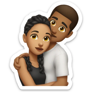 Lightskin boy kissing Latina girl sticker
