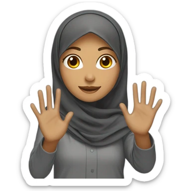 A muslim girl wave her hand sticker
