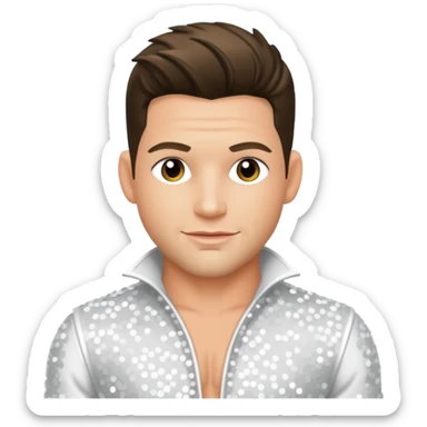 Jeff Timmons from 98 Degrees with white sequin outfit sticker
