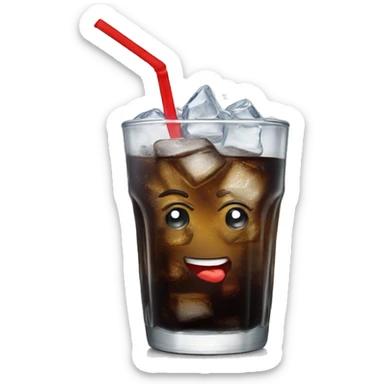 Diet Coke in a glass with ice  sticker