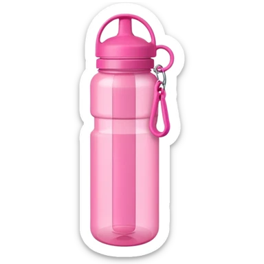 Pink water bottle with pink lid, pink handle strap sticker