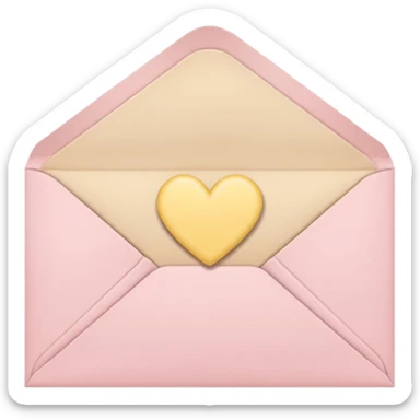 envelope with a heart seal in soft pink, beige and yellow pastel colors sticker