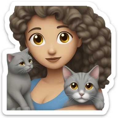 i’m a brunette with my grey cat sticker