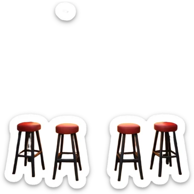 A 3D cartoon bar interior with a counter, glowing shelves of colorful bottles, tall stools, and hanging lights, warm ambient lighting, realistic reflections, Memoji-style. Photo Frame. Negative : Transparent. sticker