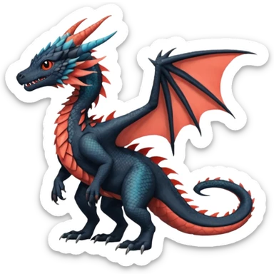 Dutch-Angel-Dragon-Trico-Nargacuga-Salandit-Drudigon-fusion-animal-creature, full body  sticker