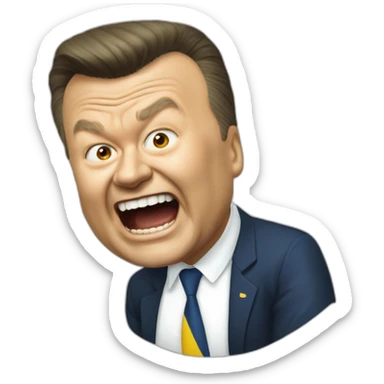 Viktor Yanukovich screams "stop" sticker