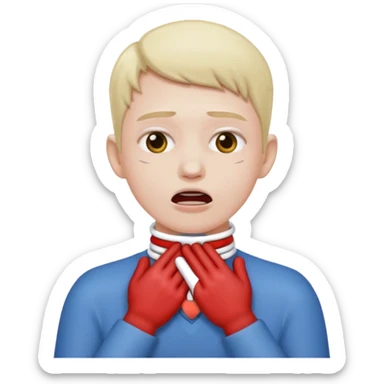 choking its neck with two hands sticker