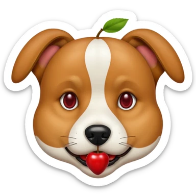 dog with cherries sticker