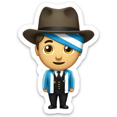 hombre sosteniendo bandera argentina sticker