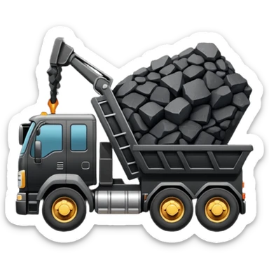 truck with coal ore sticker