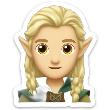 Legolas à côté d'une elfe blonde aux yeux bleus sticker