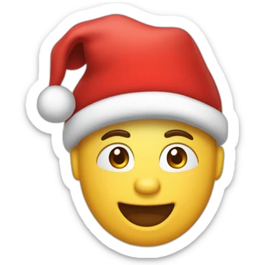 cHAT QQUI TIRE LA LANGUE EN PORTANT UN BONNET DE NOEL sticker