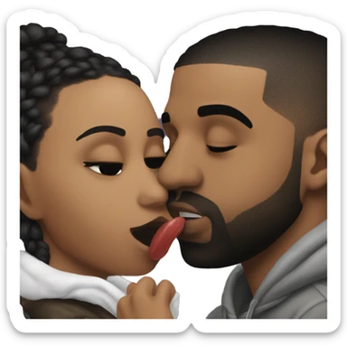 Drake kissing kanye sticker