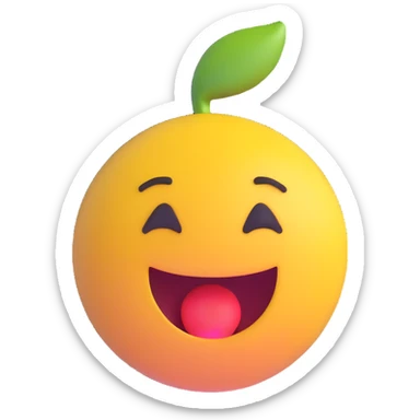 expressive and modern 3D emoji of an empty stomach sticker