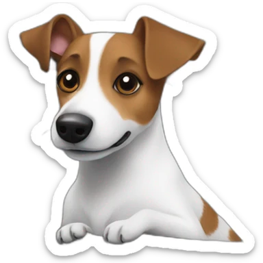 Jack Russell Dog rides in the car sticker
