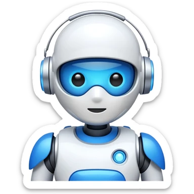 I want an AI chat bot image which represents as chat bot agent. sticker