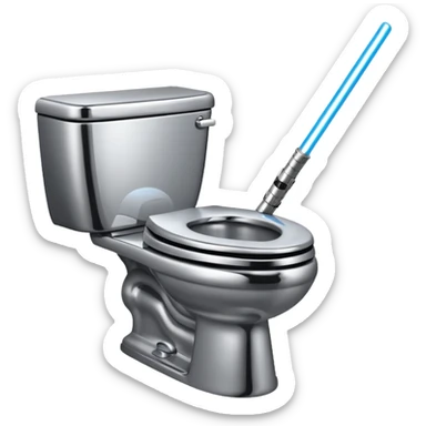 Skibidi toilet with a light saber sticker