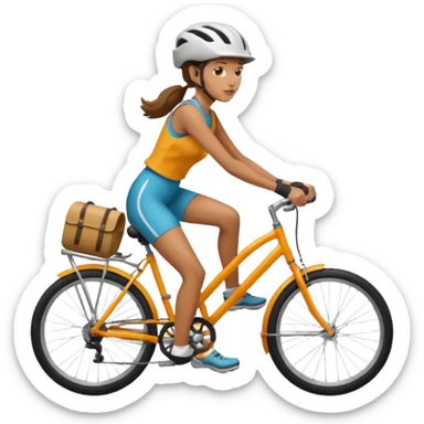 woman bicycle sticker