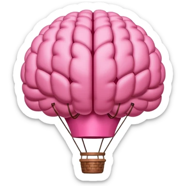 Globo aerostatico con forma de cerebro de color rosa sticker