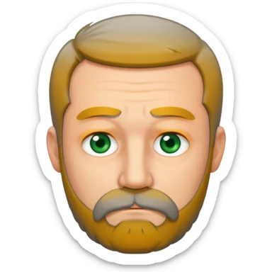 Greenish grey eyed adult man with sad eyes, poor short dark grey hair and a very long beard hanging. Pale skin. He's serious and looks tired. Make sure his hair and beard are both dark grey. sticker