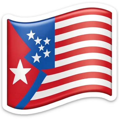 Let's talking about a emoji flag hack combination with Puerto Rico + North Korea emoji flag combination flag hack as a flag image by photo and flag with five red and white stripes, white star sticker