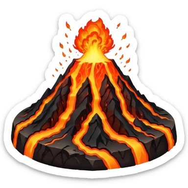 Volcano Planet – lava rivers and erupting peaks sticker