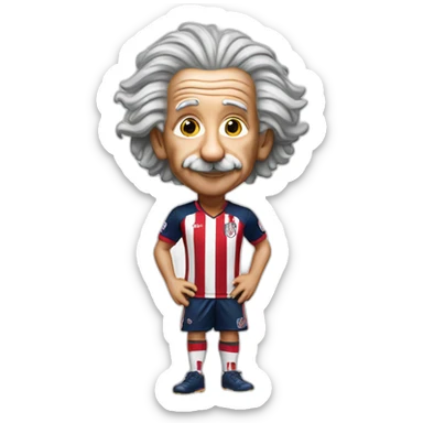 Albert Einstein with chivas jersey on sticker