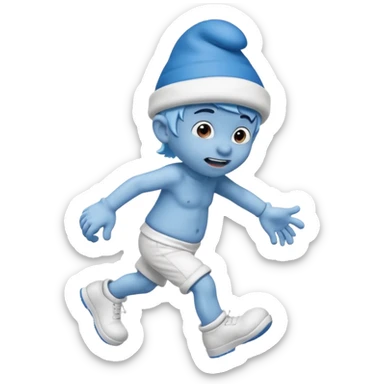 Y a un schtroumpfs il marche il tombe et il se fait un bleu  sticker
