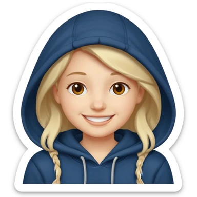 happy girl wearing hoodie sticker