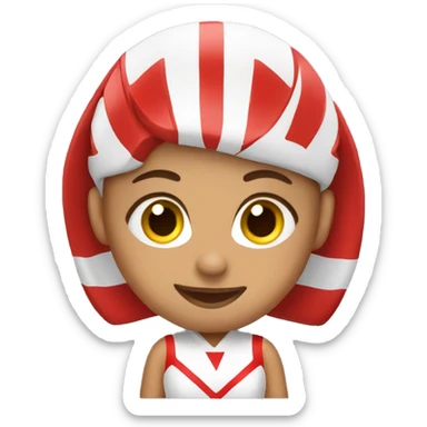 cheerleader in red uniform sticker