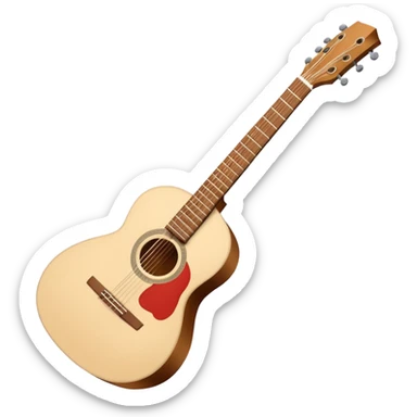 emoji de violão acústico sem cor, so o corntorno branco fazendo o formato de um violão sticker