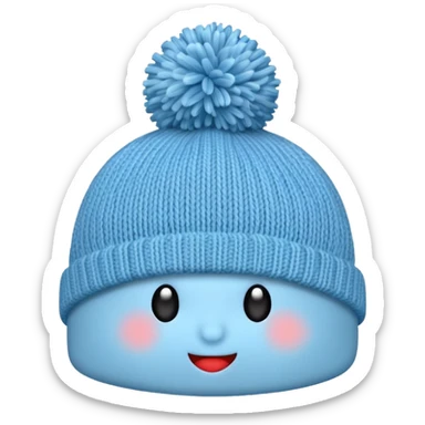 Hat with pompom light Blue sticker