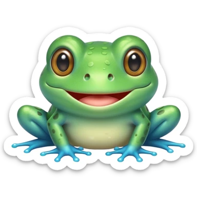 cyan cute frog kawaii eyes should be cuter sticker