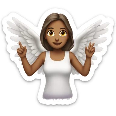 Woman with angel wings flying to heaven  sticker