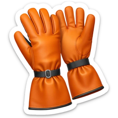 gloves: orange color sticker