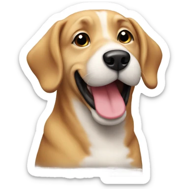 dog wishing a merry christmas sticker