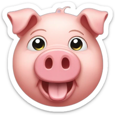 Crying pig sticker