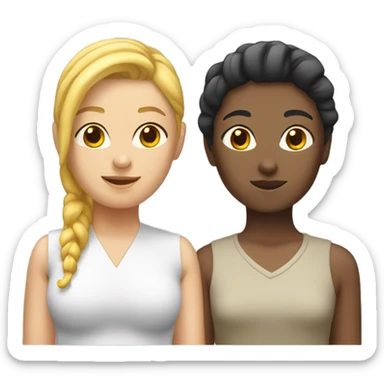 White and Asian lesbians sticker