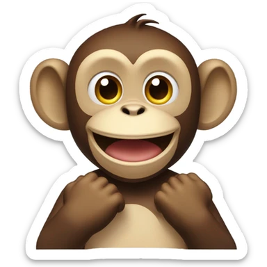 a monkey clapping sticker