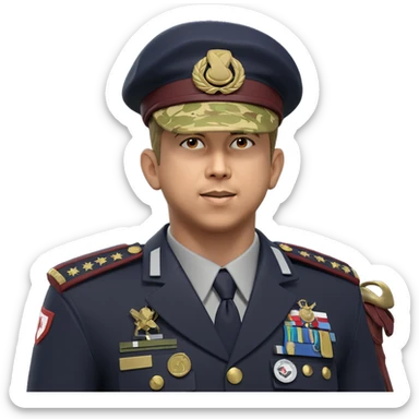 military boy with peaked cap sticker