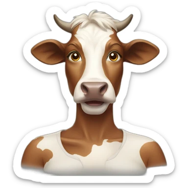 Cow ft woman sticker