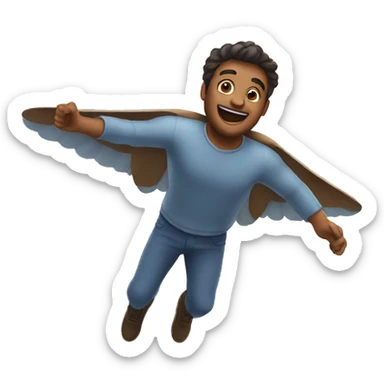 Man Flying in sky sticker