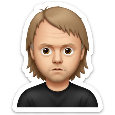 Lars ulrich young, (brown wolfcut, 80s) sticker