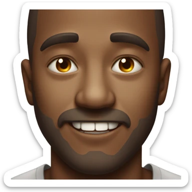 Man smiling so intensely his eyes start to cry blood sticker