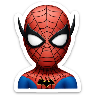 Spider-Man with Batman ears sticker