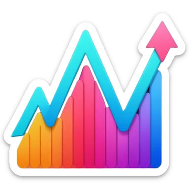 line graph up sticker