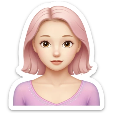 Cinematic Realistic Anna Shcherbakova figure skating Portrait, depicted with lifelike skin texture, subtle rosy undertones, and soft natural lighting that enhances the gentle contours of her face. sticker