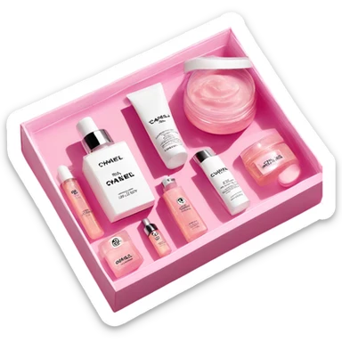 pink chanel skincare kit sticker