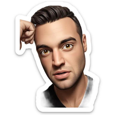 realistic portrait of a man sticker